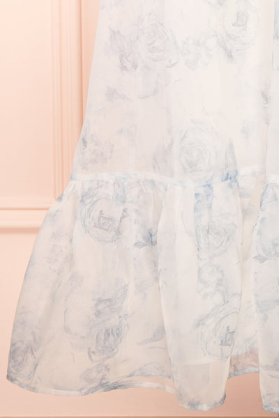 Caelly Blue & White Bustier Floral Midi Dress | Boutique 1861 bottom