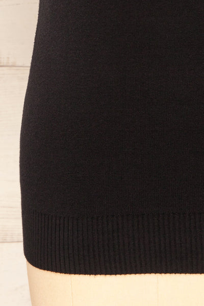 Cagliari Black Short Sleeve Mock Neck Ribbed Knit Top | La petite garçonne bottom