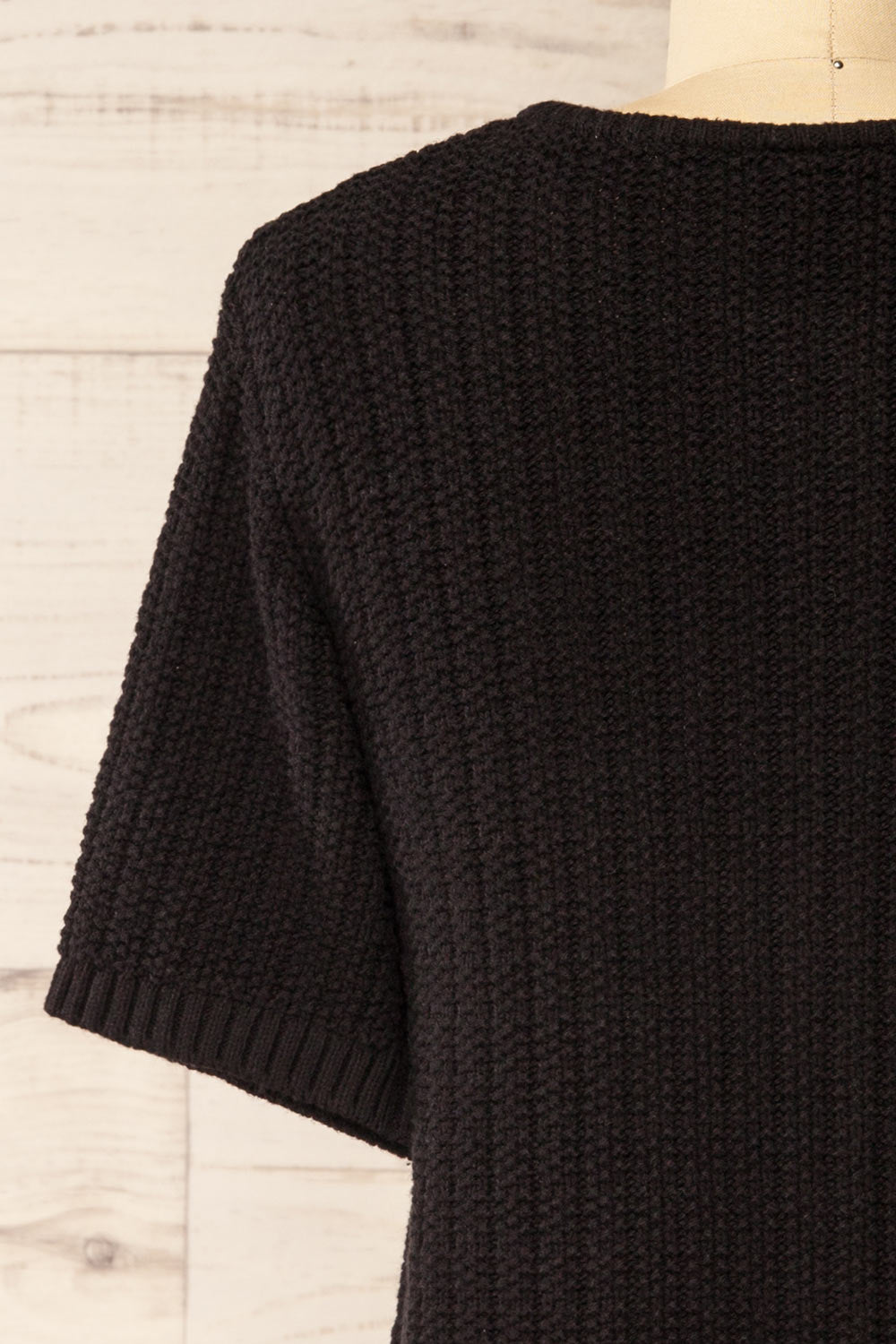 Cairns Black Knitted Button-Down Top | La petite garçonne back