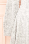 Calandra Short Grey Wool Dress w/ Black Bows | Boutique 1861 sleeve close-up