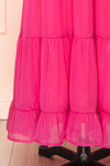 Calantha | Long Fuschia Dress w/ Ruffled Straps | Boutique 1861 bottom
