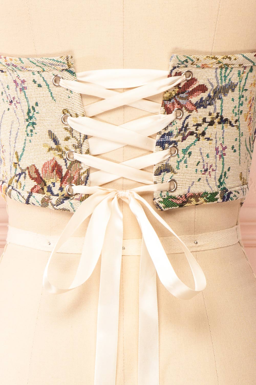 Caligula Bustier Corset Top w/ Lace Up Back | Boutique 1861 back close-up