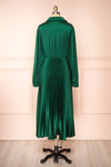 Calira Green Midi Dress w/ Long Sleeves | Boutique 1861 back view