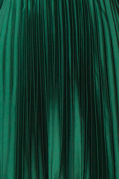 Calira Green Midi Dress w/ Long Sleeves | Boutique 1861 fabric