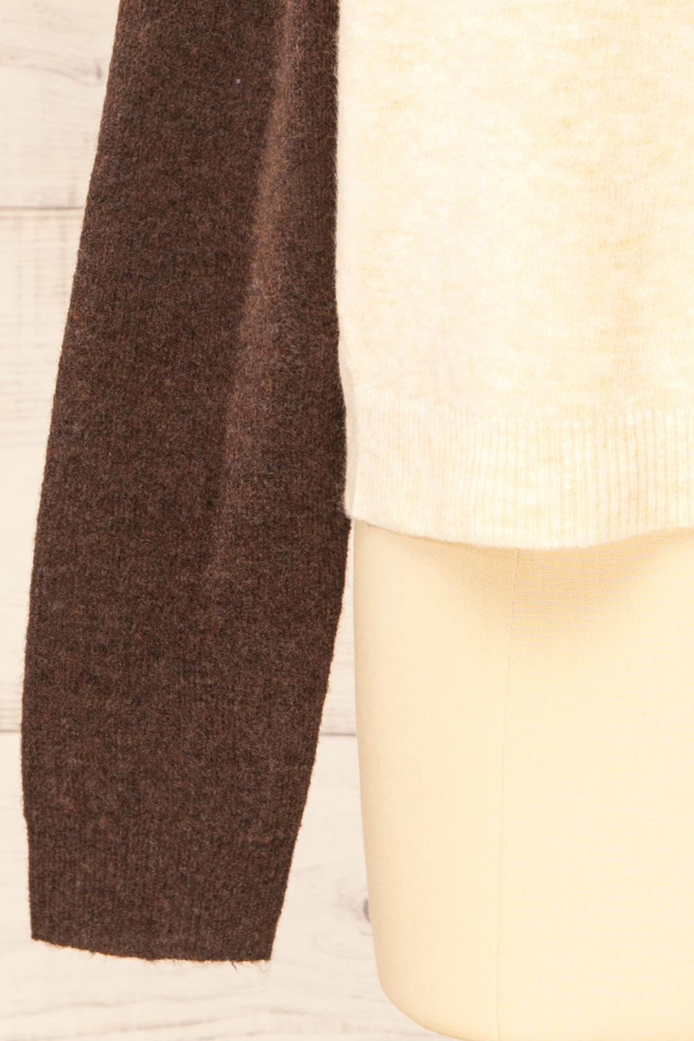 Callista Fuzzy Brown & Beige Sweater | La petite garçonne  bottom