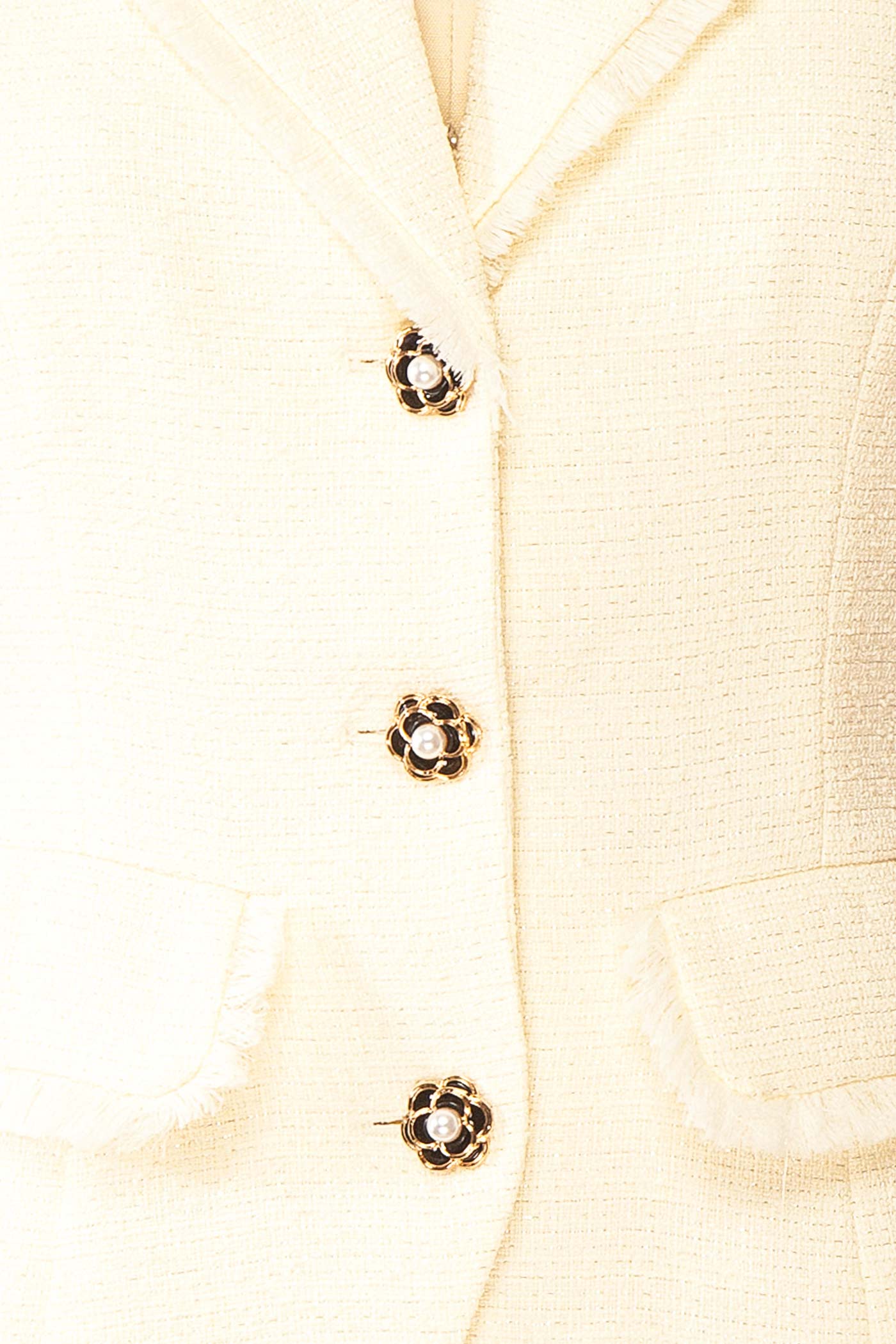 Calixa Ivory Sparkling Vest with Pockets | Boutique 1861 fabric