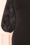 Calixta Black Midi Dress w/ Textured Sleeves | Boutique 1861 sleeve
