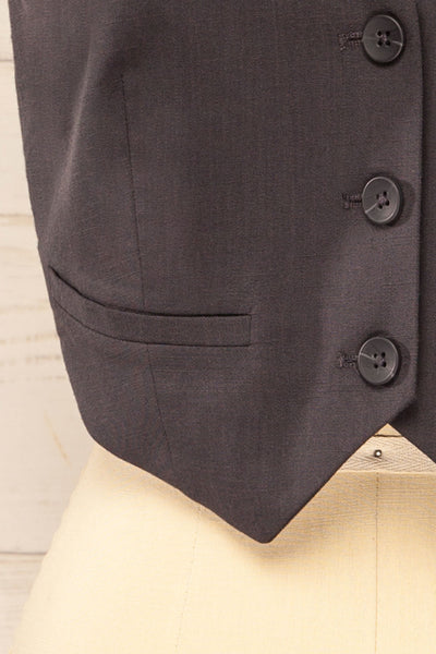Callum Grey Tailored Vest | La petite garçonne bottom