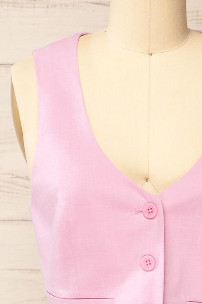 Callum Pink Tailored Vest | La petite garçonne front