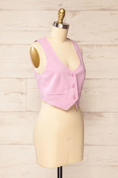 Callum Pink Tailored Vest | La petite garçonne side view