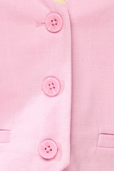 Callum Pink Tailored Vest | La petite garçonne fabric