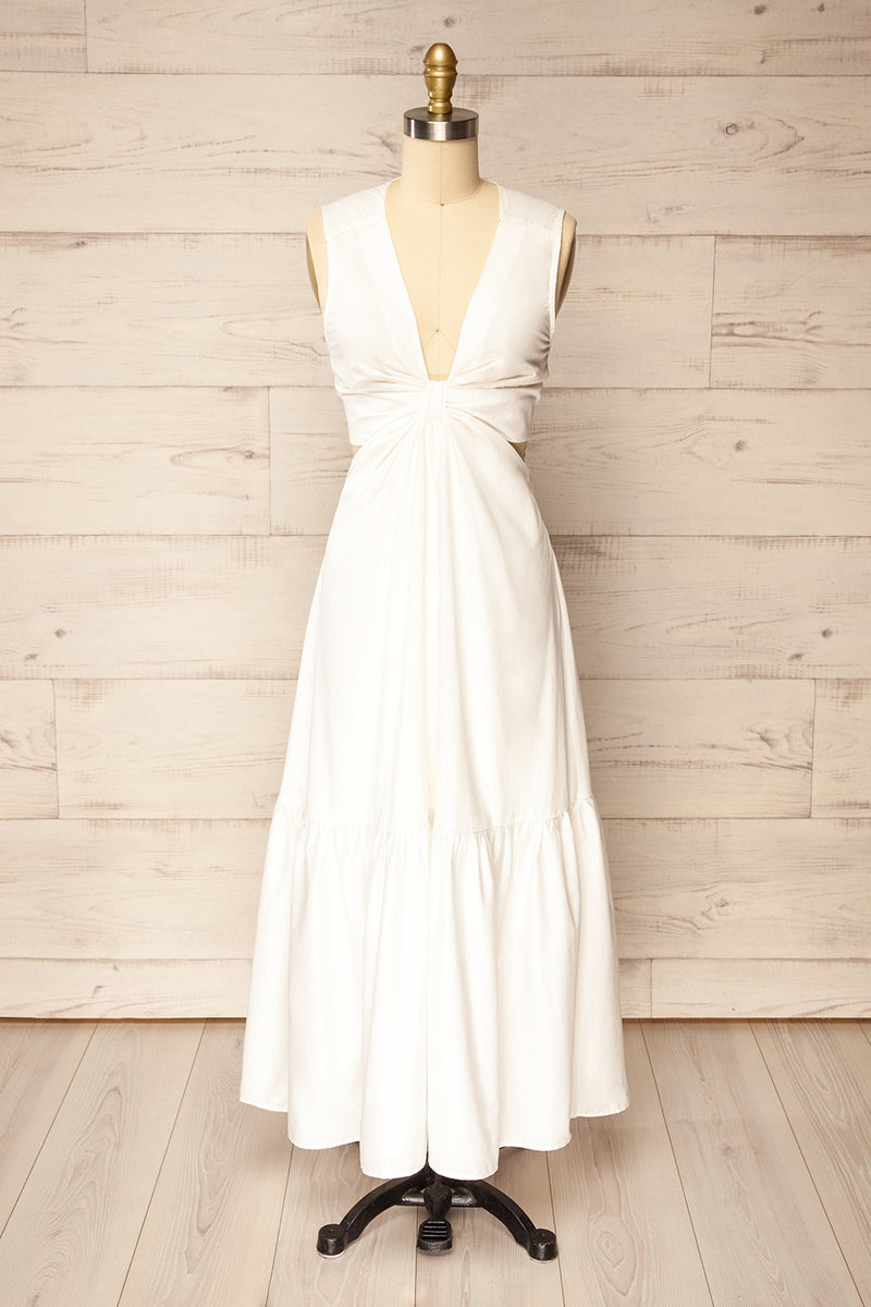 Camden Ivory Long Dress w/ Open Back