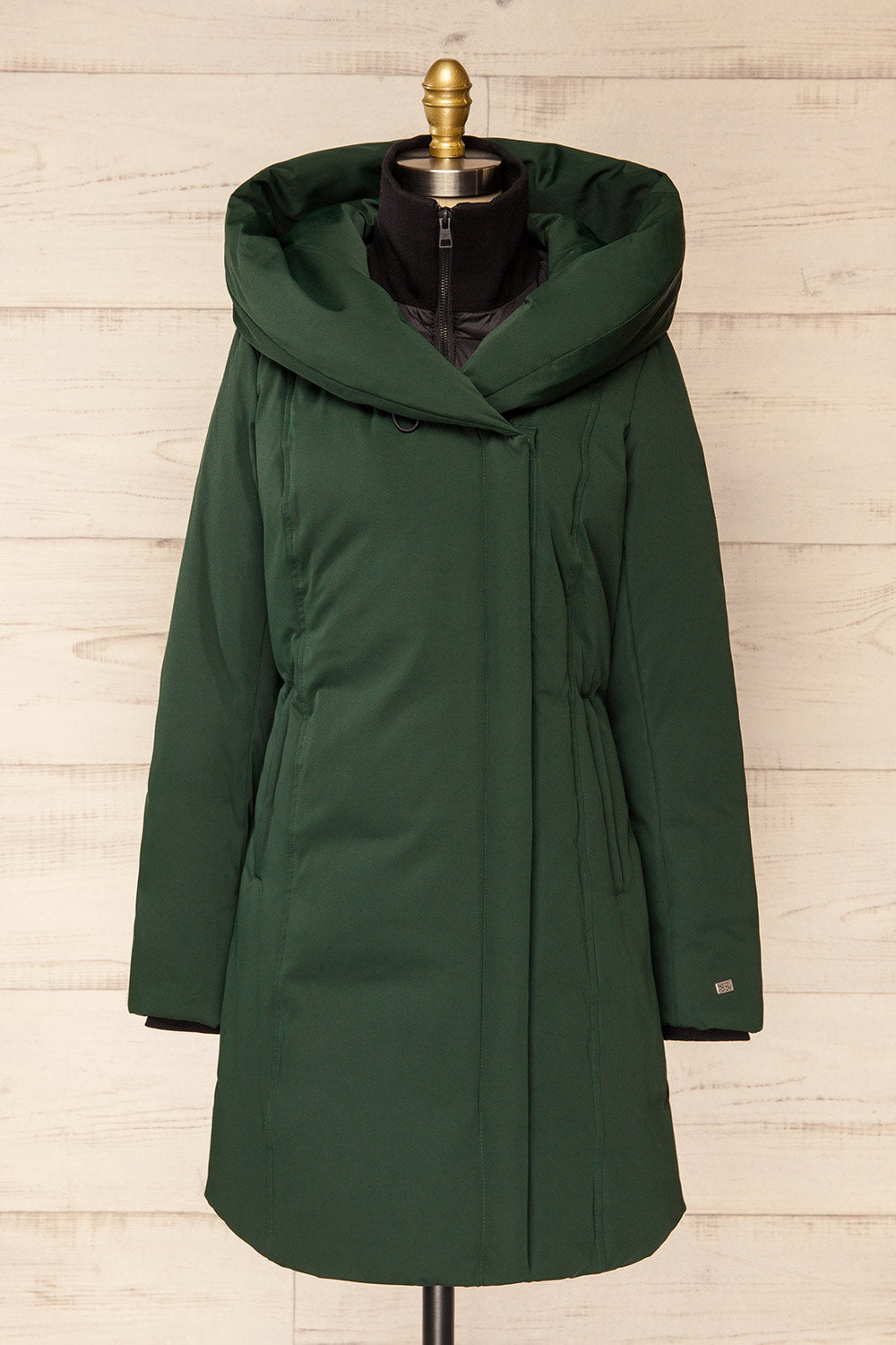 Camelia Green Quilted Soia&Kyo Parka w/ Hood | La Petite Garçonne front view