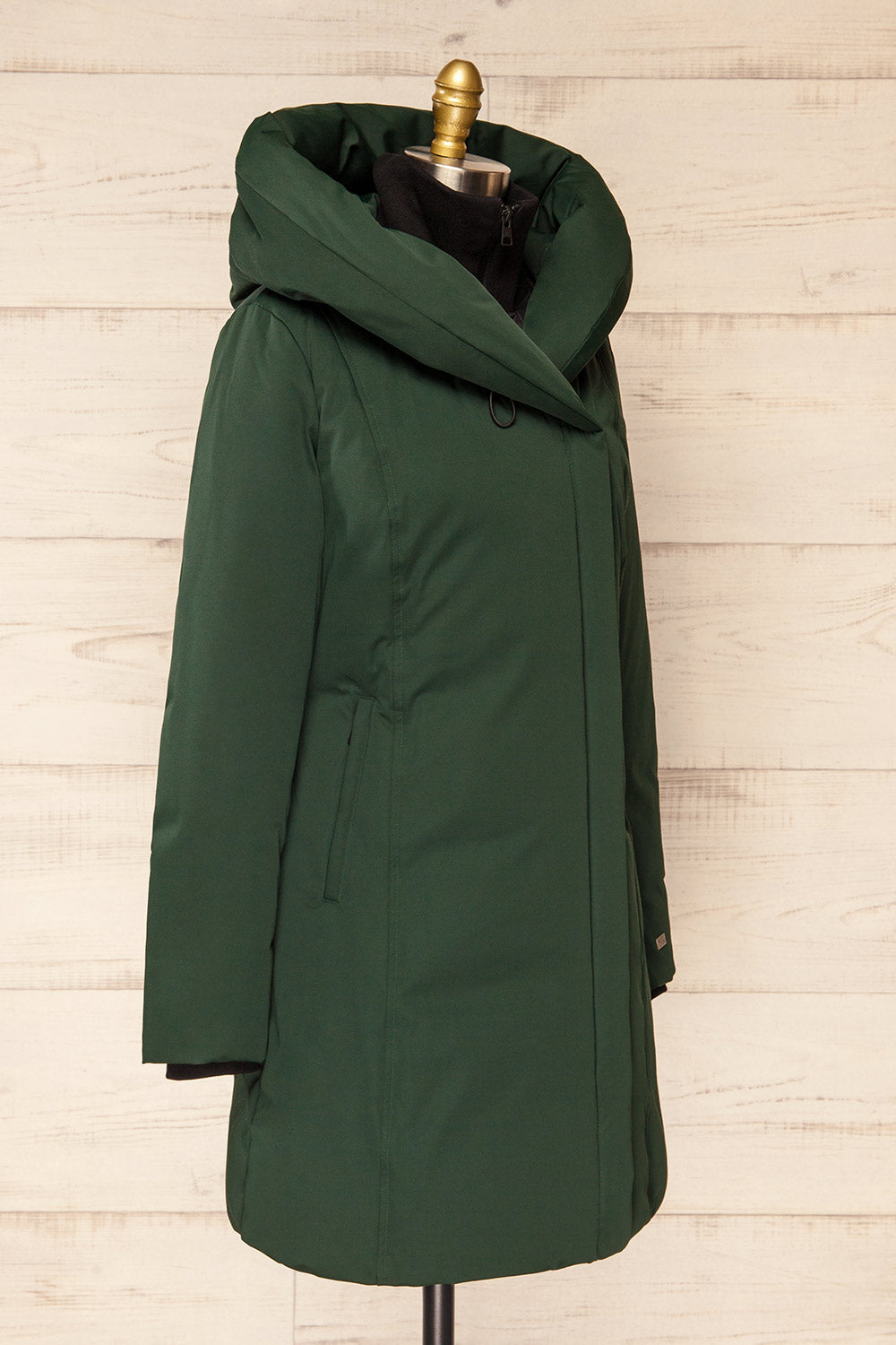 Camelia Green Quilted Soia&Kyo Parka w/ Hood | La Petite Garçonne side view