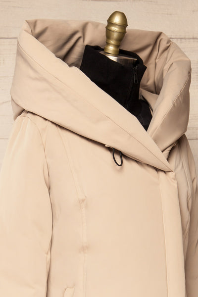 Camelia Ivory Quilted Soia&Kyo Parka with Hood | La Petite Garçonne side close-up