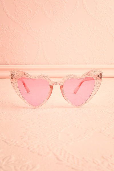 Cancun Pink Glossy Heart-Shaped Sunglasses | Boutique 1861