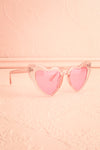 Cancun Pink Glossy Heart-Shaped Sunglasses | Boutique 1861 side view