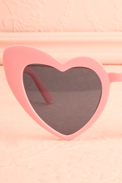Cancun Pink Matte Heart-Shaped Sunglasses | Boutique 1861 close-up
