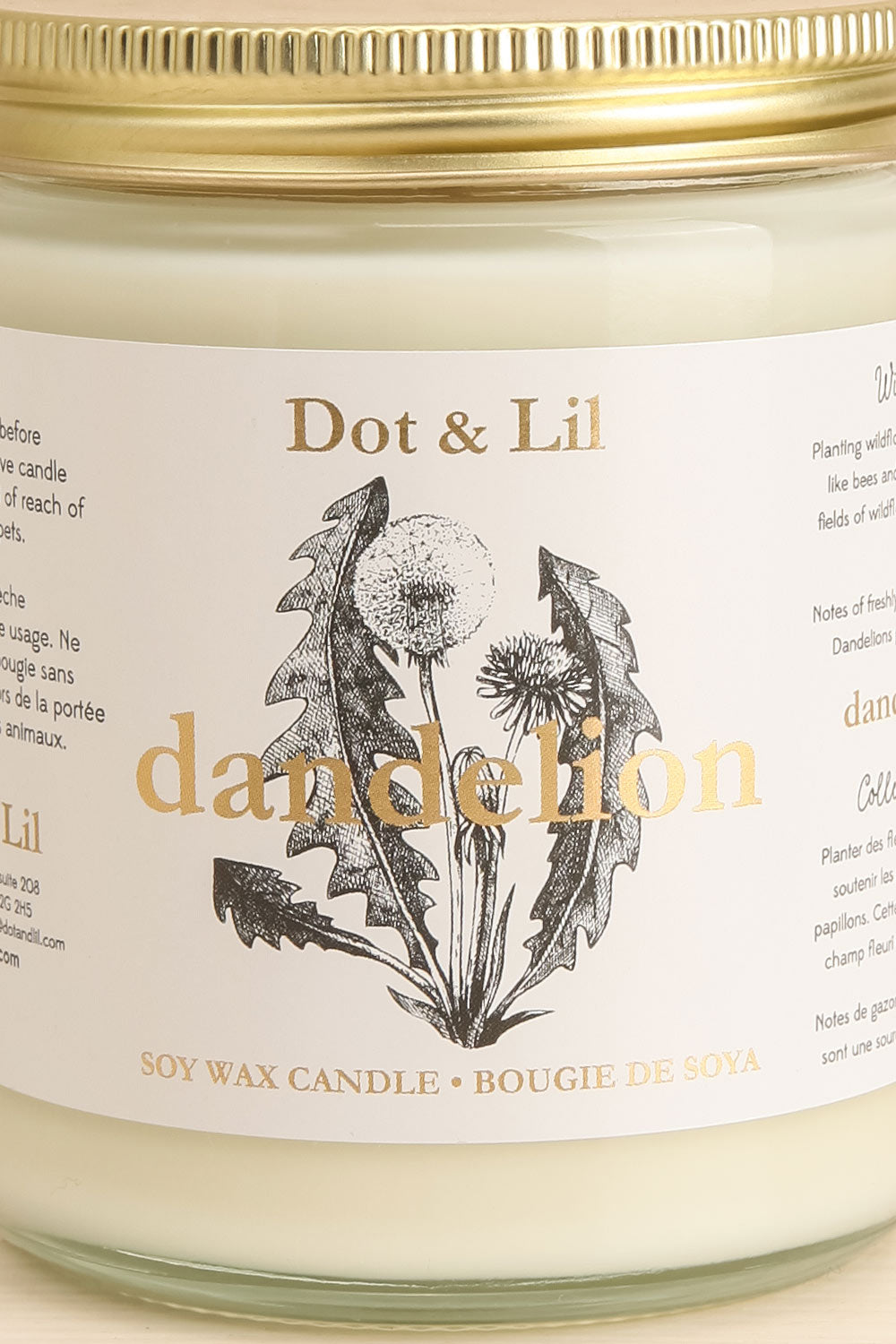 Dandelion Wildflower Candle | Maison garçonne close-up