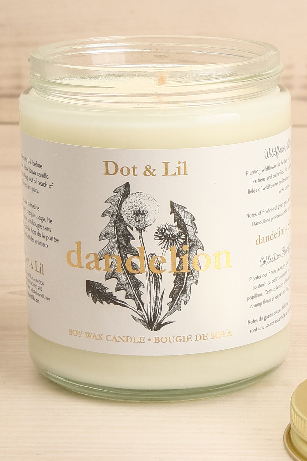 Dandelion Wildflower Candle | Maison garçonne open close-up