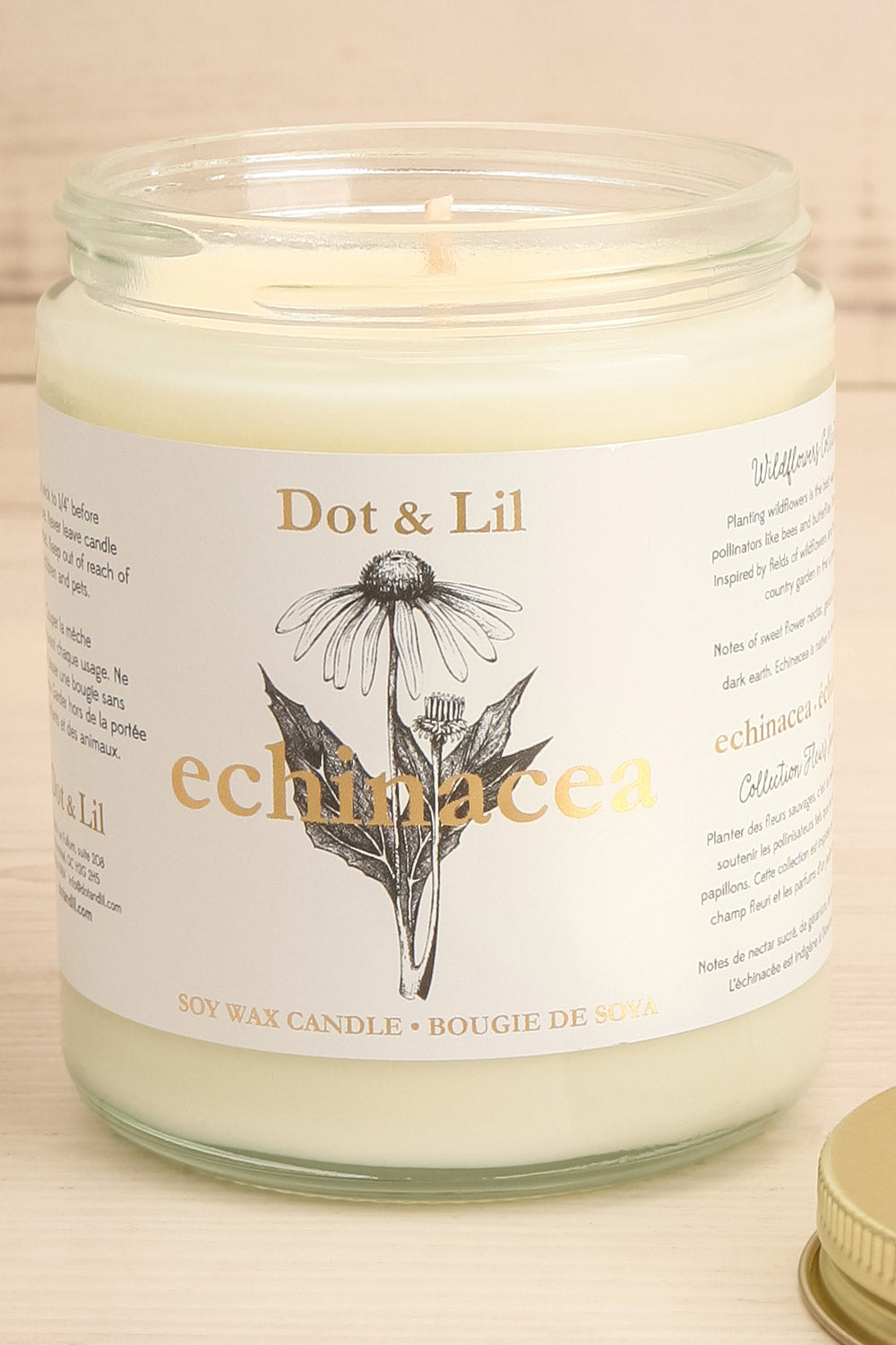 Echinacea Wildflower Candle | Maison garçonne open close-up