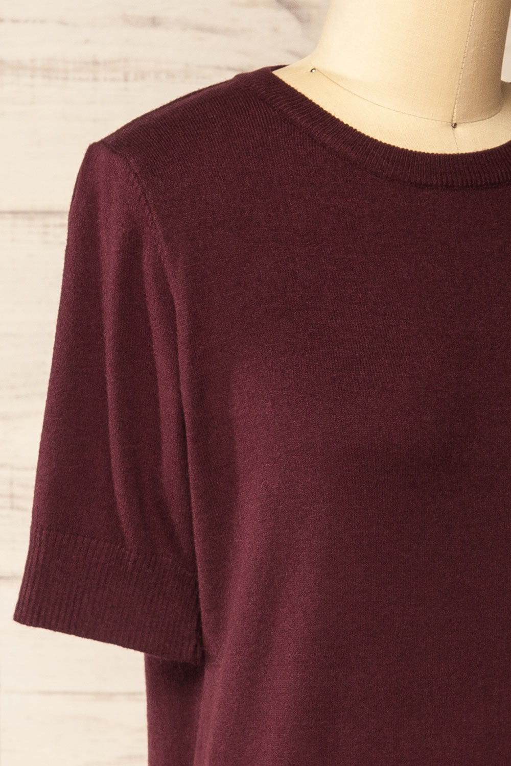 Cankaya Burgundy Soft Knit Top | La petite garçonne side
