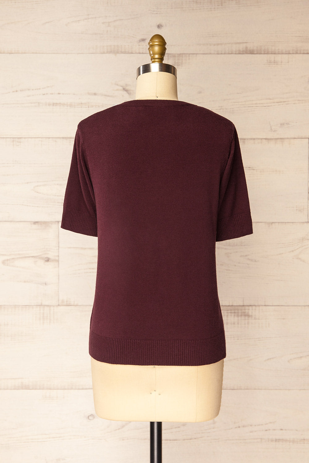 Cankaya Burgundy Soft Knit Top | La petite garçonne back view
