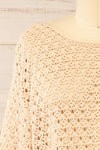 Canterbury Beige Crochet Cropped Top | La petite garçonne  front close-up