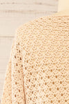 Canterbury Beige Crochet Cropped Top | La petite garçonne back close-up