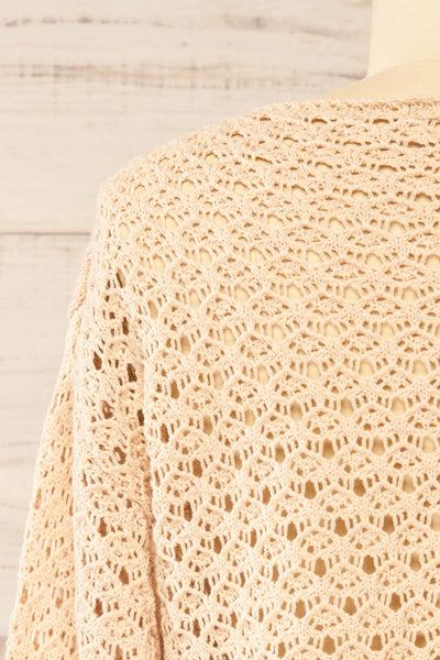 Canterbury Beige Crochet Cropped Top | La petite garçonne back close-up
