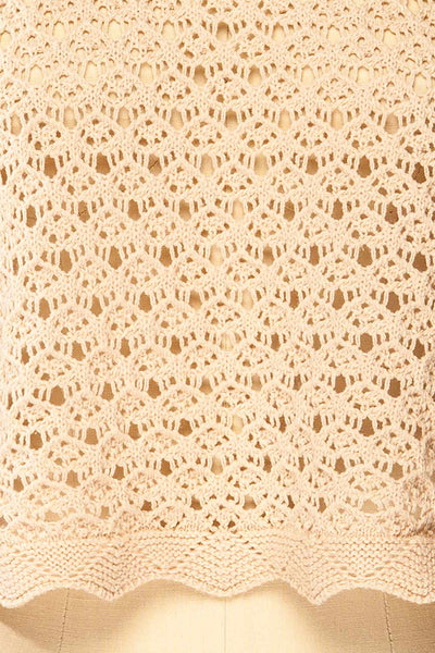 Canterbury Beige Crochet Cropped Top | La petite garçonne fabric