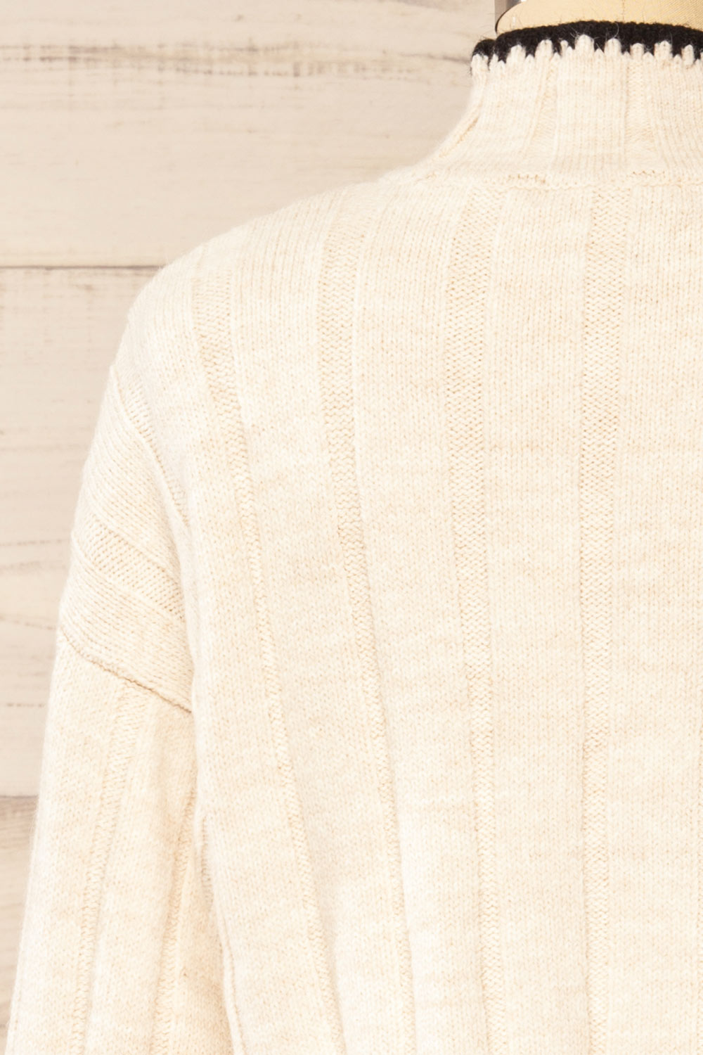 Capellen Cropped Beige Knit Sweater | La petite garçonne back