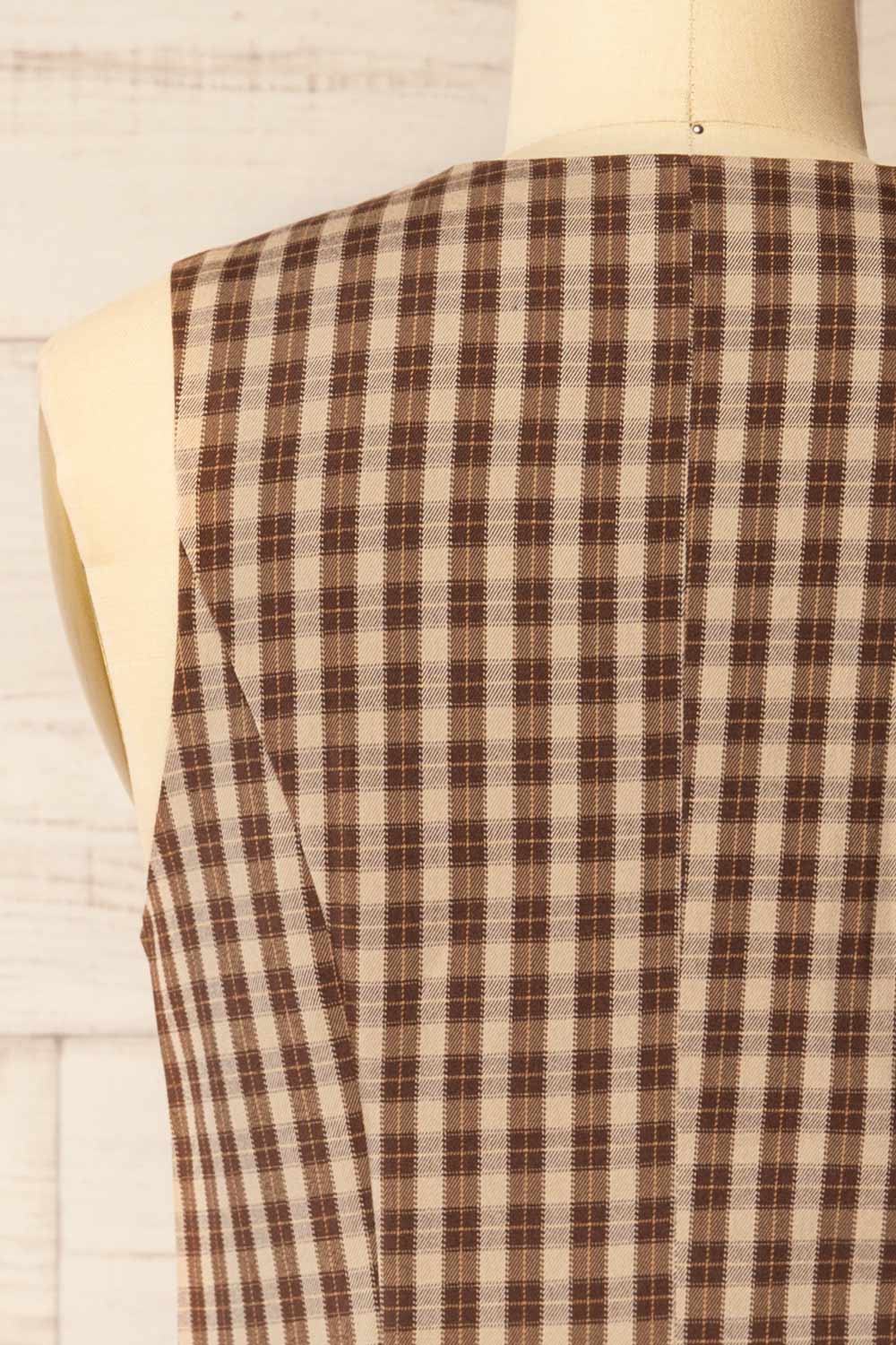 Carince Brown Plaid Button Down Vest | La petite garçonne back
