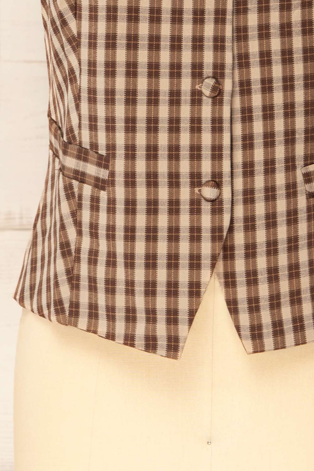 Carince Brown Plaid Button Down Vest | La petite garçonne bottom