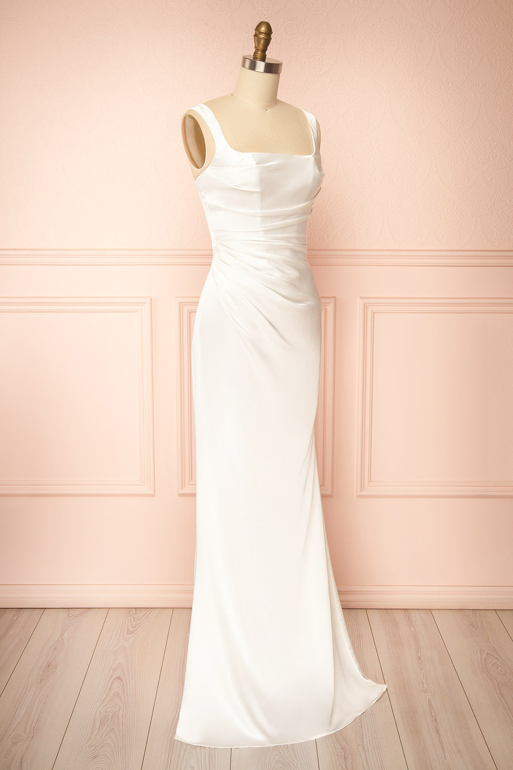 Carissa Satin Wedding Dress with Lace-Up Back | Boudoir 1861 side view