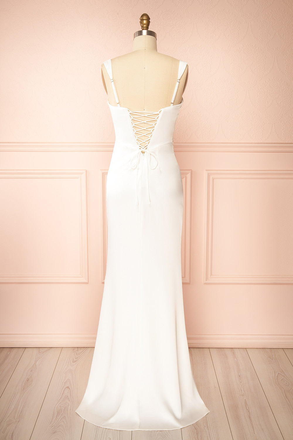 Carissa Satin Wedding Dress with Lace-Up Back | Boudoir 1861 back view
