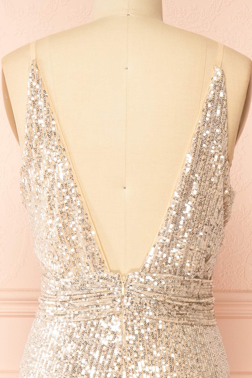 Carlene Maxi Sequins Dress with Slits | Boutique 1861 back