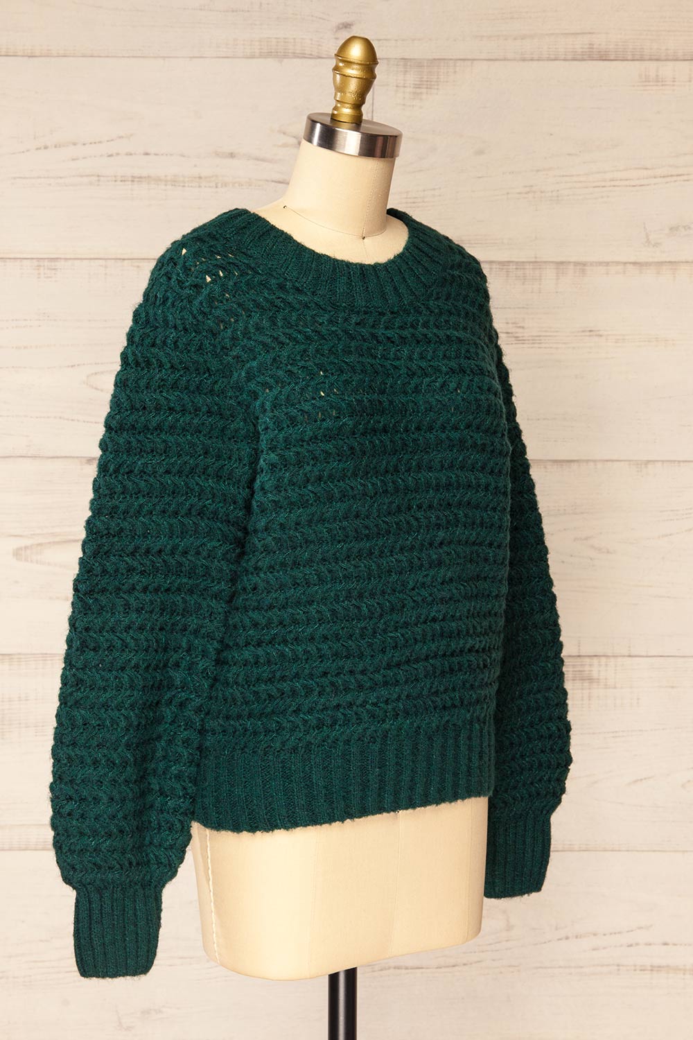 Carleton Green Knit Sweater | La petite garçonne side view