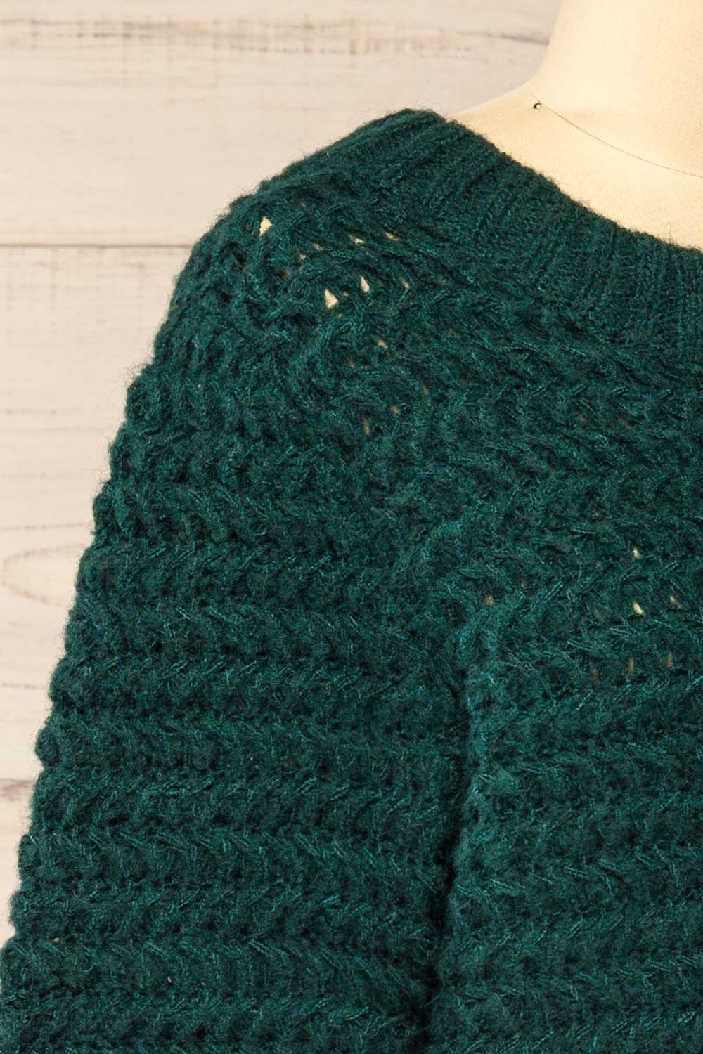 Carleton Green Knit Sweater | La petite garçonne side