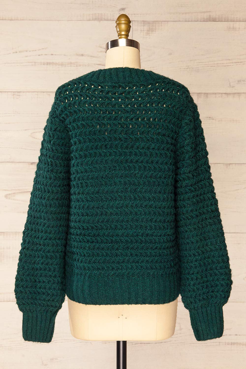 Carleton Green Knit Sweater | La petite garçonne back view