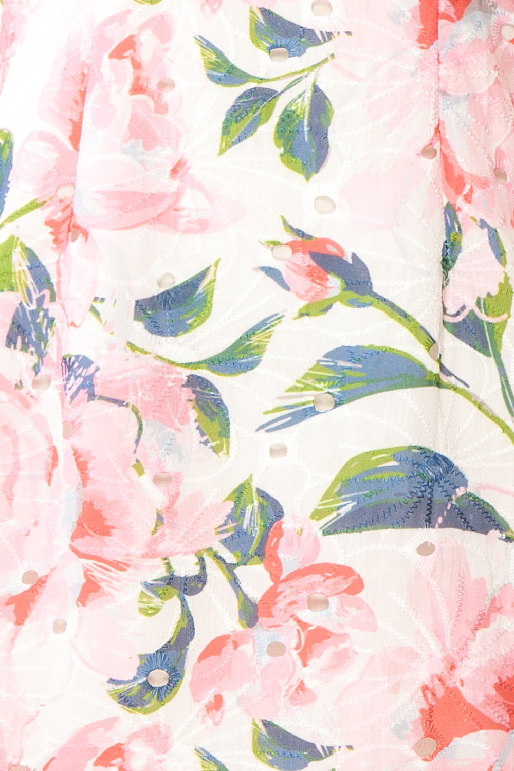 Carmela Short Floral Dress w/ Lace Up Back | Boutique 1861  fabric