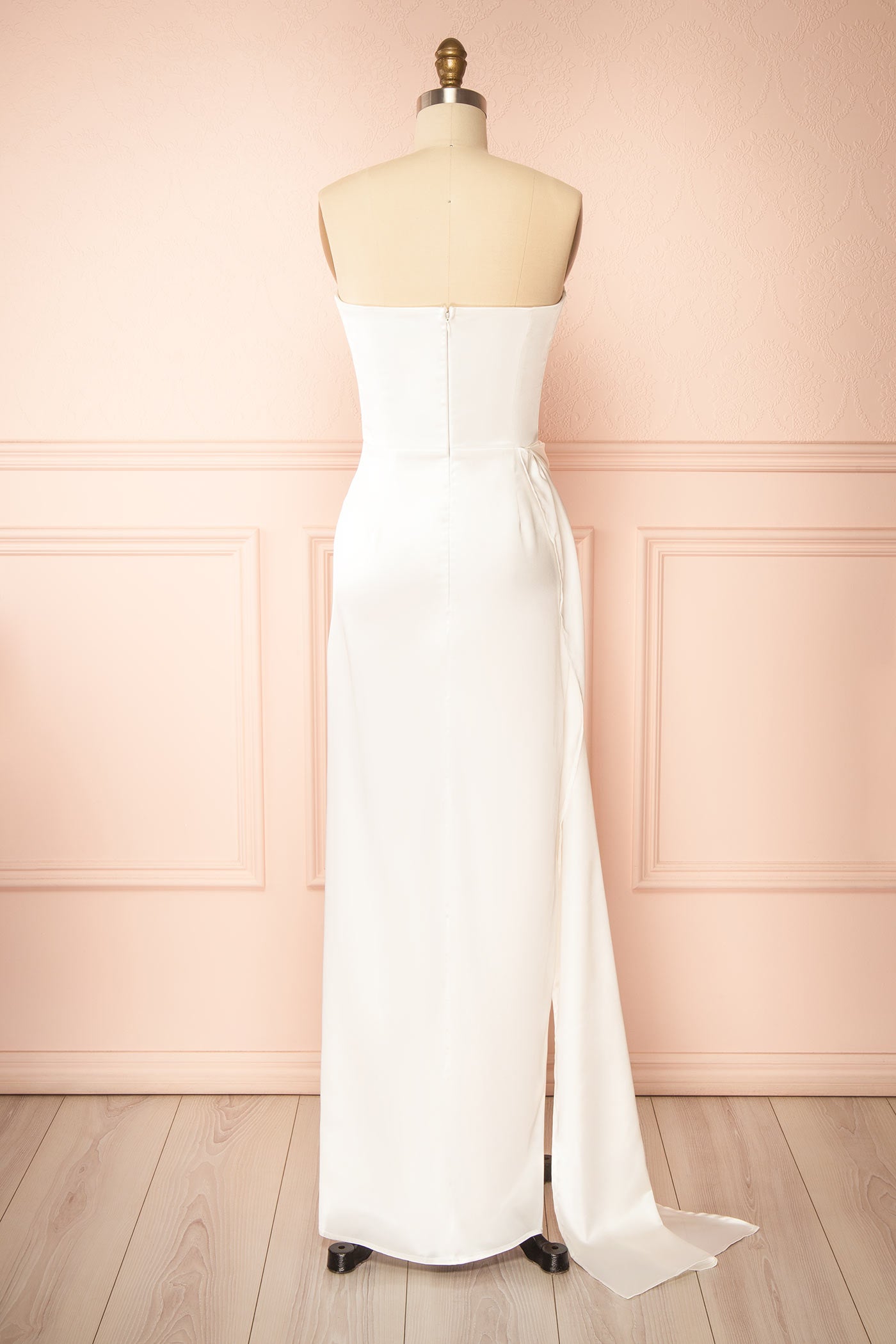 Carmine | Strapless Satin Wedding Dress with Slit
