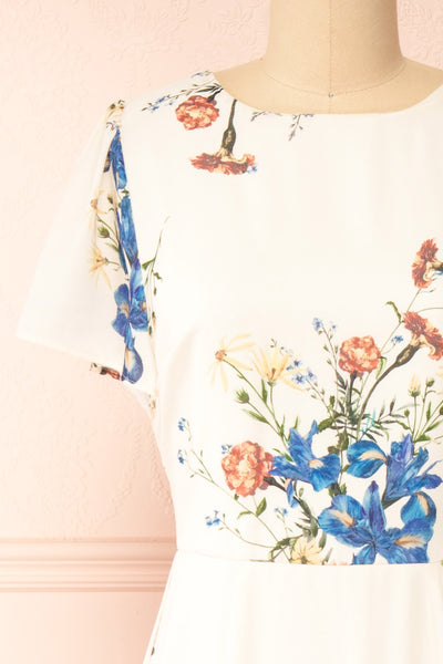 Carolina Floral Midi Dress w/ Slit | Boutique 1861  front