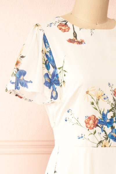 Carolina Floral Midi Dress w/ Slit | Boutique 1861  side