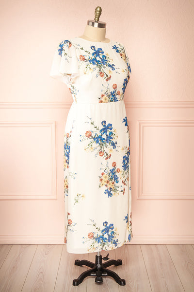 Carolina Floral Midi Dress w/ Slit | Boutique 1861 side plus size