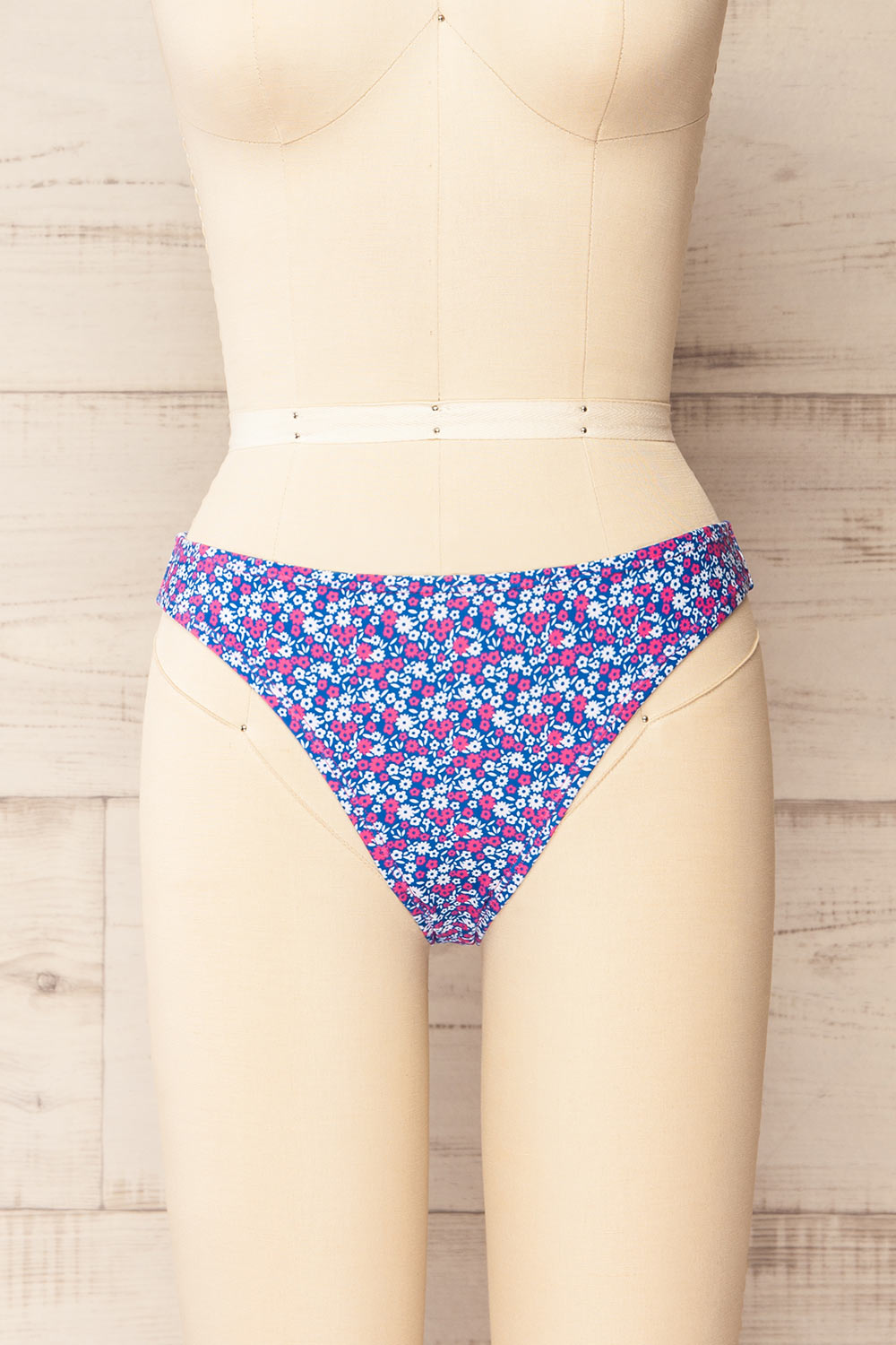 Carora Floral Blue Bikini Bottom | La petite garçonne front view