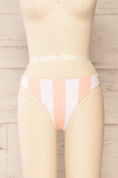 Carora Stripes Pink Striped Bikini Bottom | La petite garçonne front view