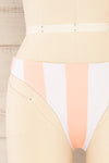 Carora Stripes Pink Striped Bikini Bottom | La petite garçonne front