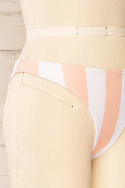Carora Stripes Pink Striped Bikini Bottom | La petite garçonne side