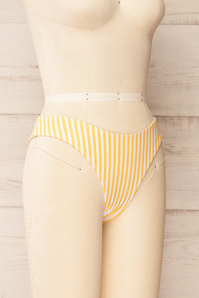 Carora Yellow Striped Bikini Bottom | La petite garçonne side view
